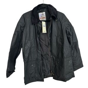 John Partridge England Landowner Black British Waxed Cotton Jacket Sz XXS NWT